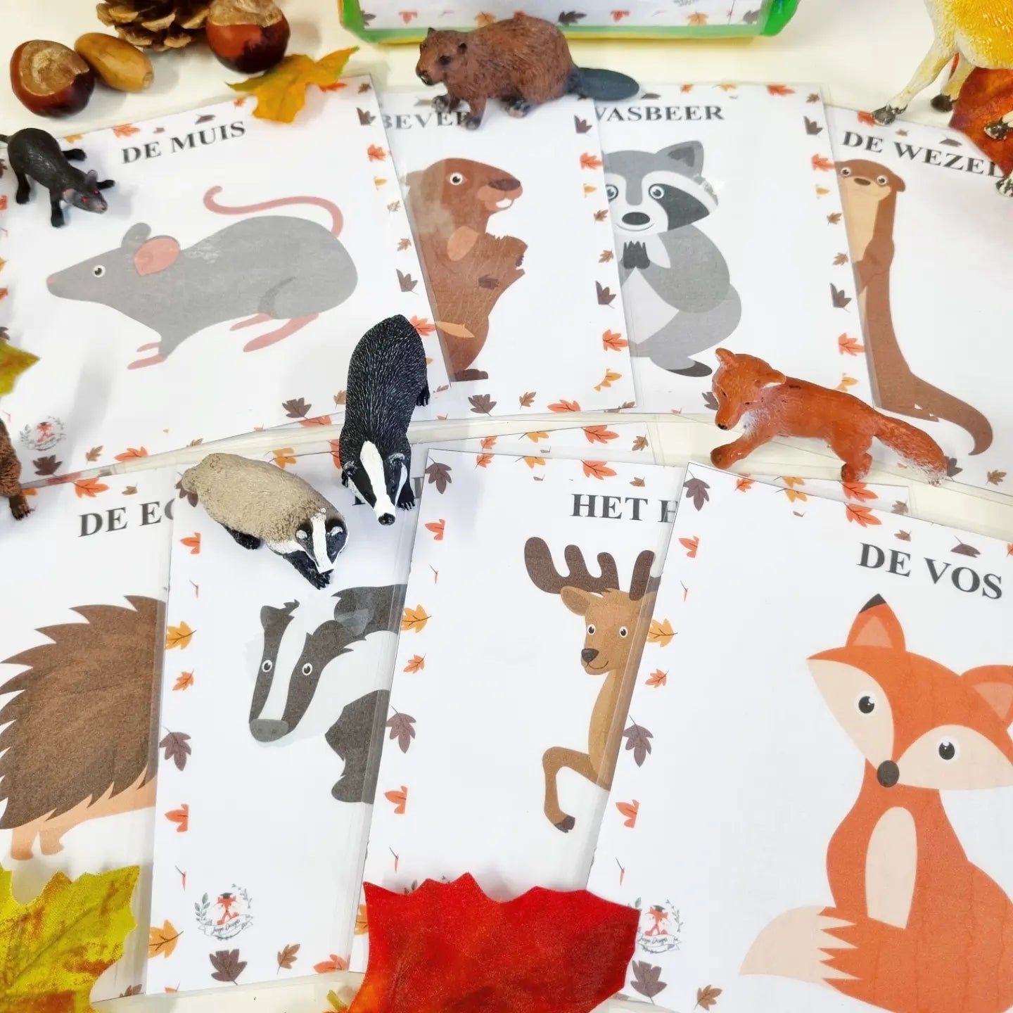 Dobbel QR Kaarten: Bosdieren