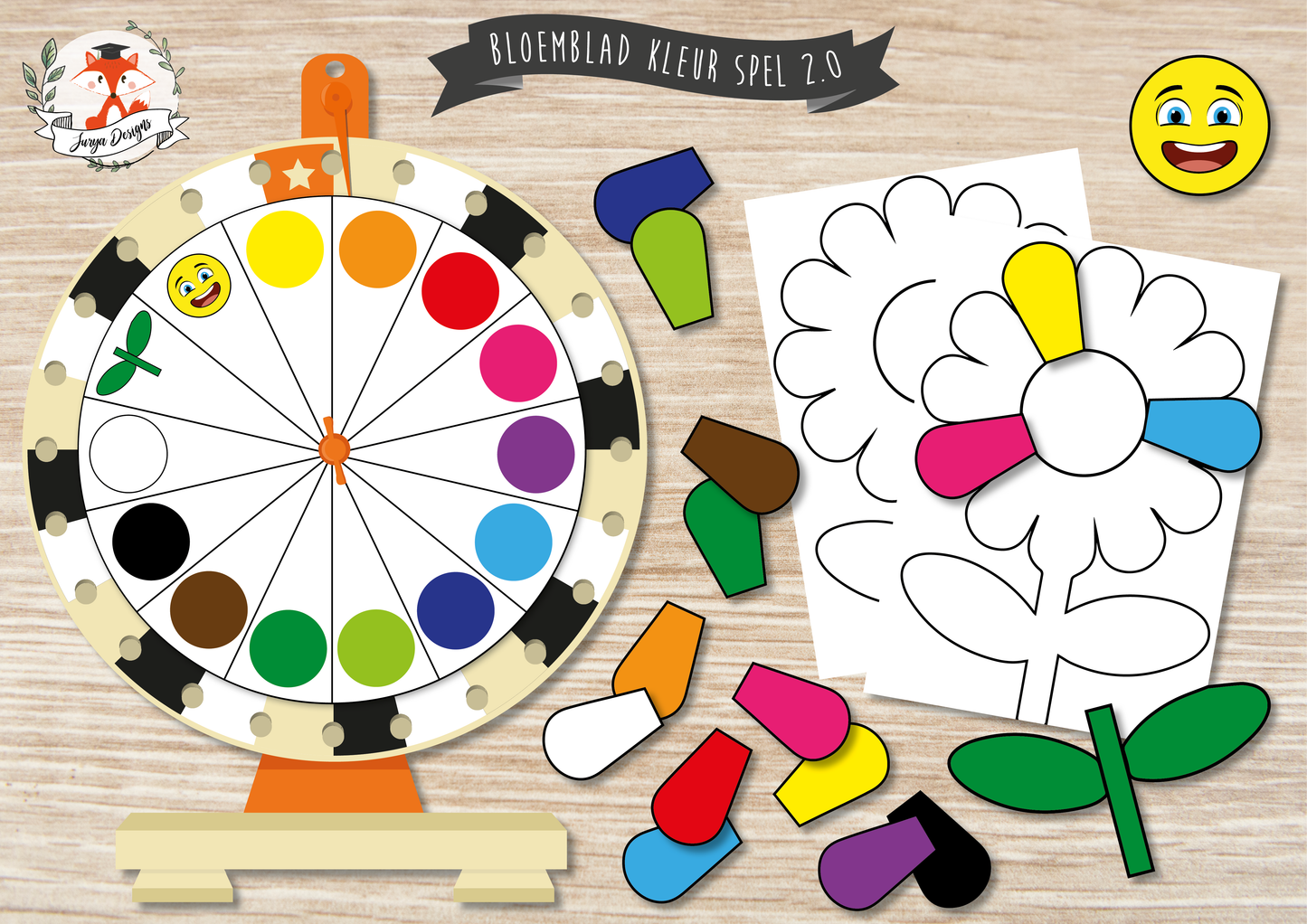 Bloemblad Kleur Spel 2.0 - Juf Surya Designs
