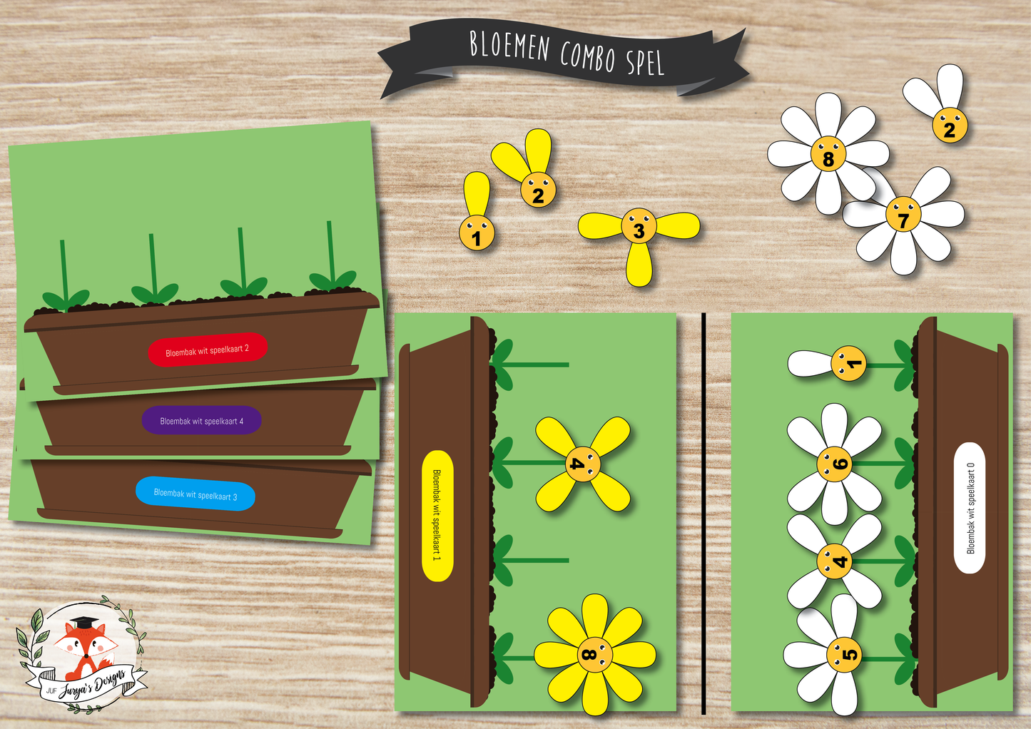 Bloemen Combo Spel - Juf Surya Designs