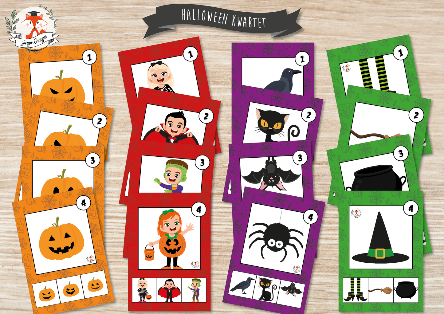 Halloween Kwartet - Juf Surya Designs