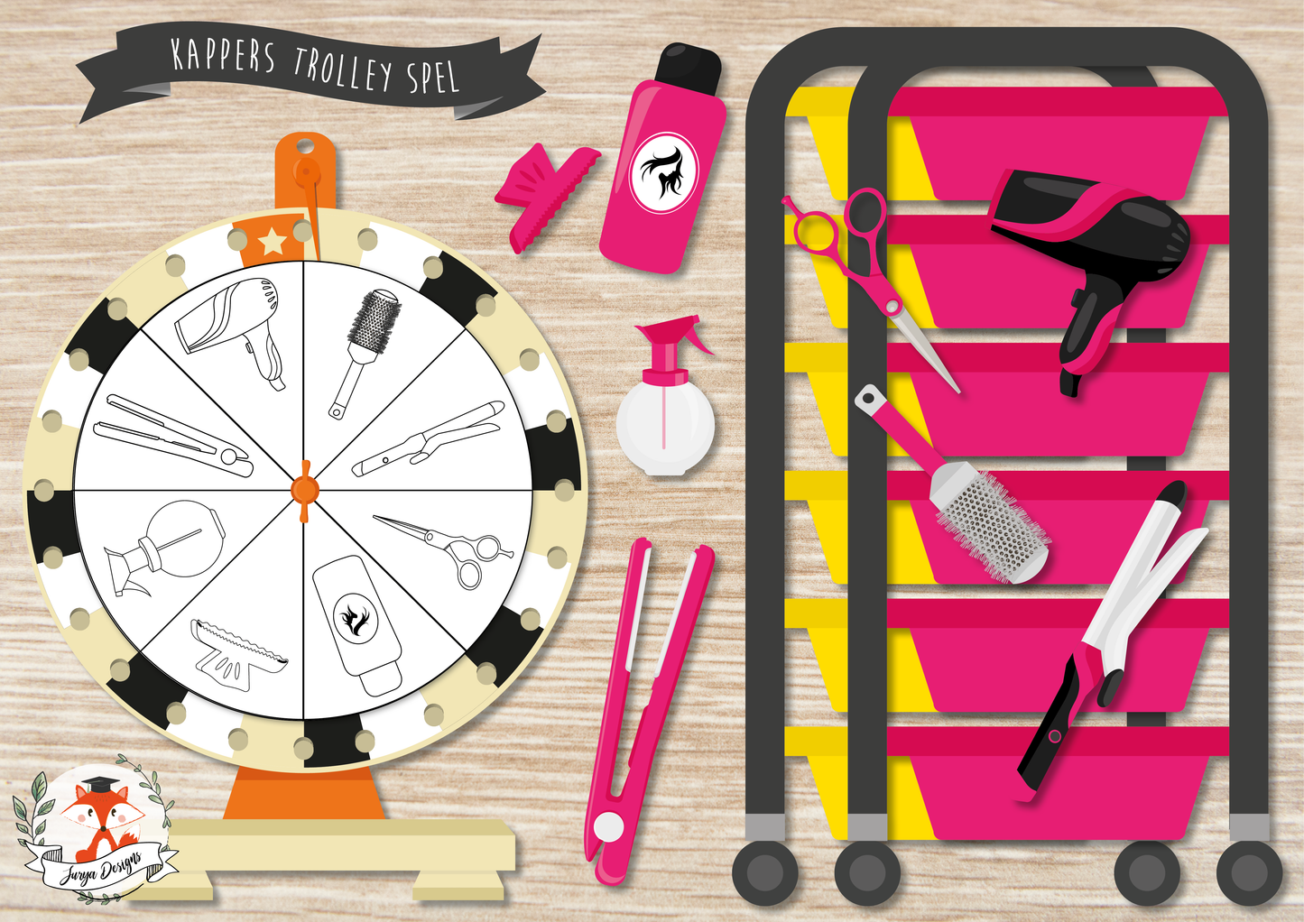 Kappers Trolley Spel - Juf Surya Designs
