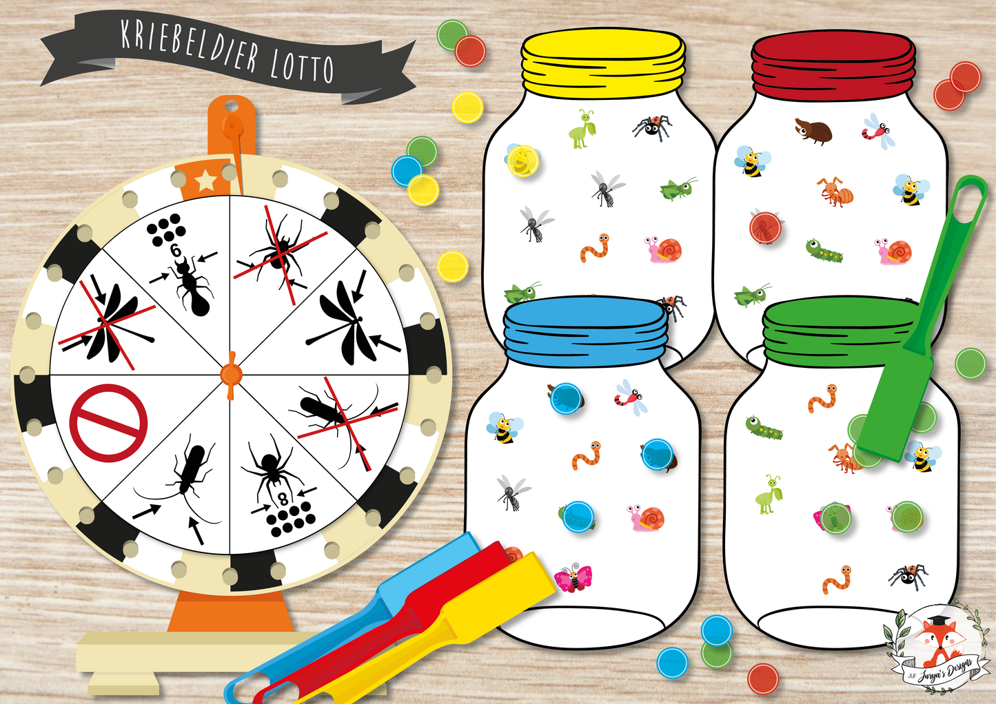 Kriebeldieren Lotto - Juf Surya Designs