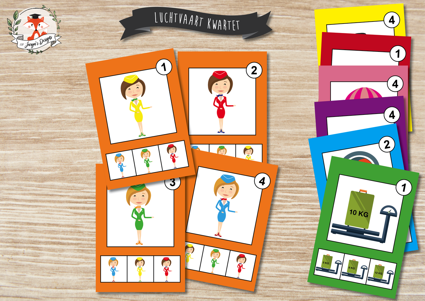 Luchtvaart Kwartet - Juf Surya Designs