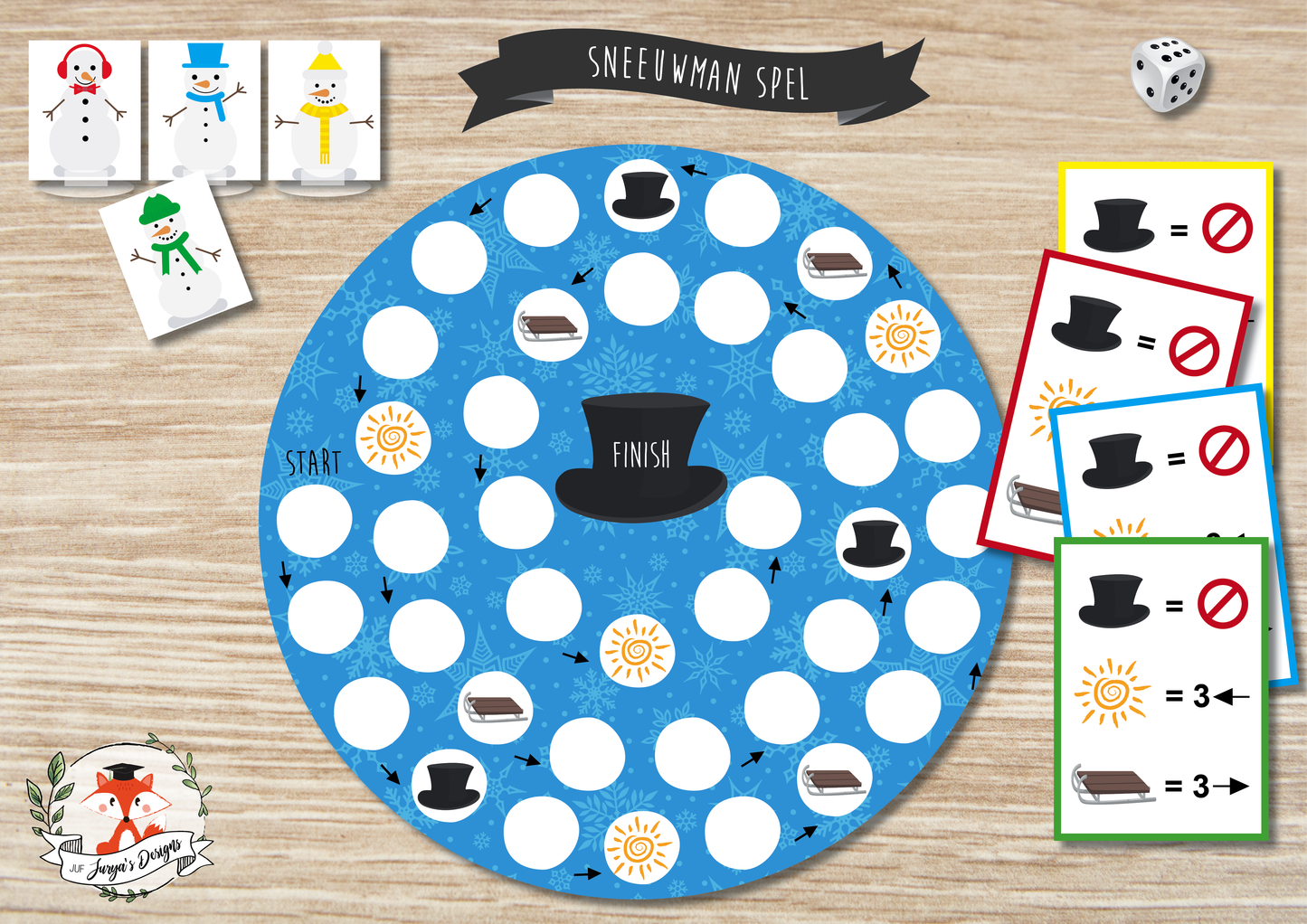 Sneeuwman Spel - Juf Surya Designs