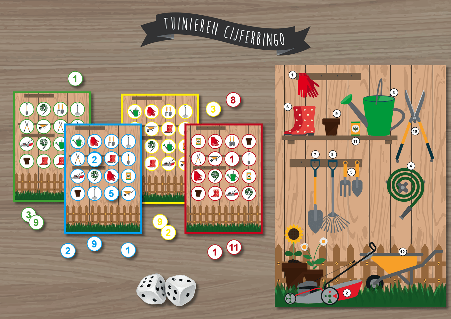 Tuinieren Cijfer Bingo - Juf Surya Designs