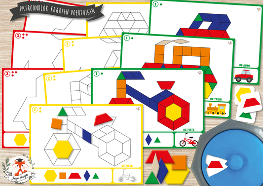 Pattern Block Cards Vehicles
