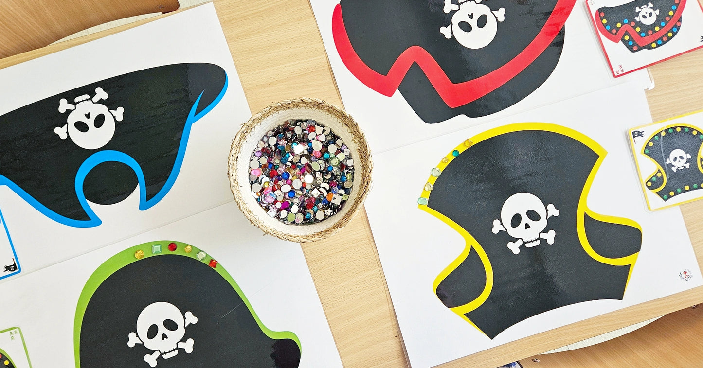 Decorating pirate hats