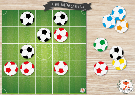 4 Voetballen Op Een Rij