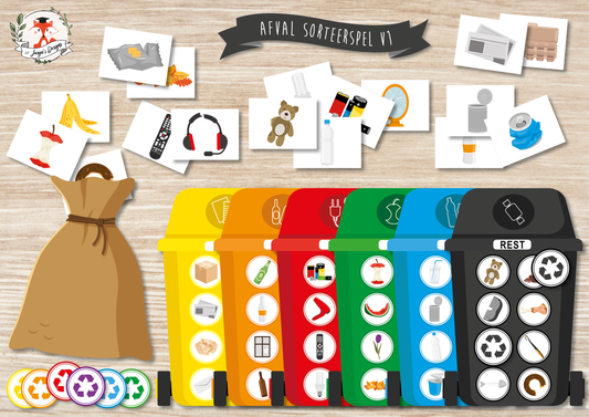 Afval Sorteerspel Versie 1 - Juf Surya Designs