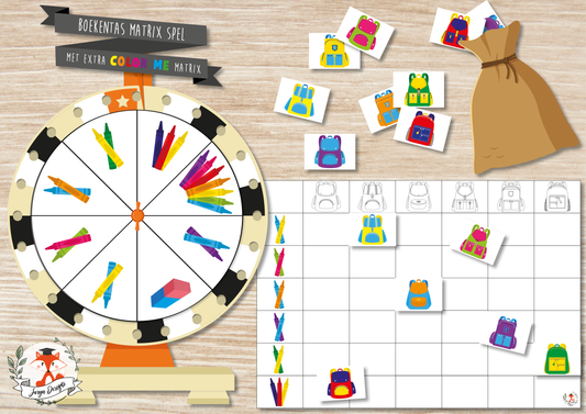 Boekentas Matrix Spel - Juf Surya Designs