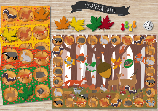 Bosdieren Lotto Bordspel - Juf Surya Designs