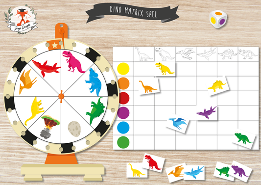 Dino Matrix Spel - Juf Surya Designs
