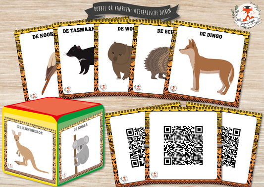 Dobbel QR Kaarten: Australische Dieren