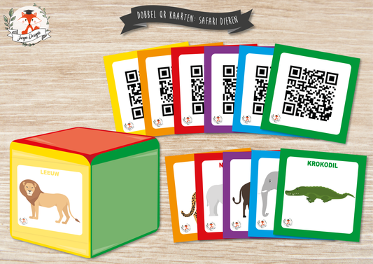 Dice QR Cards Safari Animals