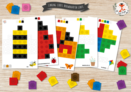 Lier les cubes de construction de cartes de printemps