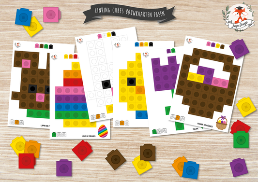 Lier des cubes de construction de cartes de Pâques