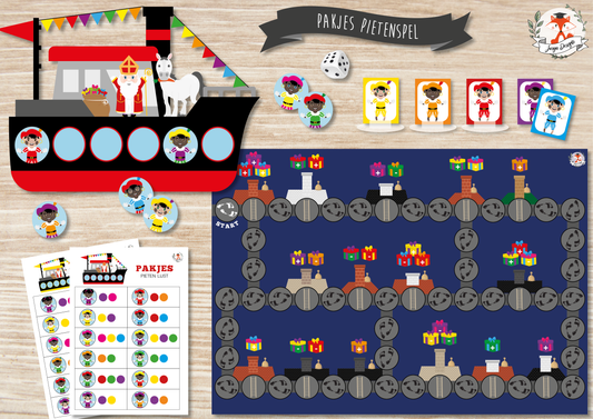 Pakjes Pietenspel - Juf Surya Designs