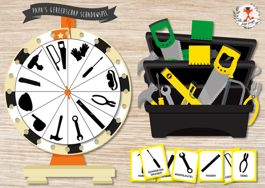 Papa's Gereedschap Schaduwspel - Juf Surya Designs