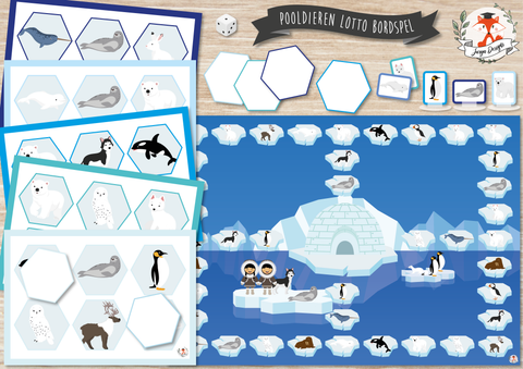 Arctic Animals Lotto Board Game