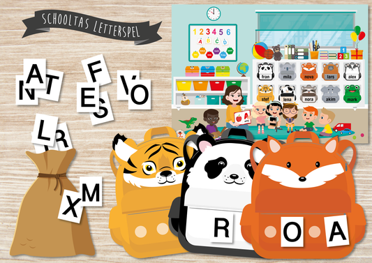 Schooltas Letterspel - Juf Surya Designs