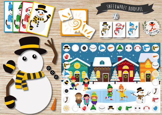 Sneeuwpret Bordspel - Juf Surya Designs