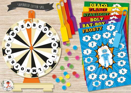 Superheld Letterspel - Juf Surya Designs