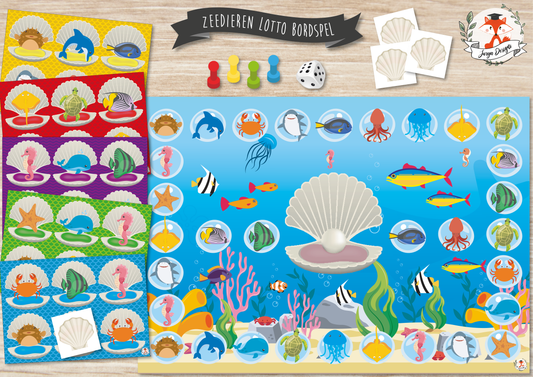 Sea Animals Lotto Board Game